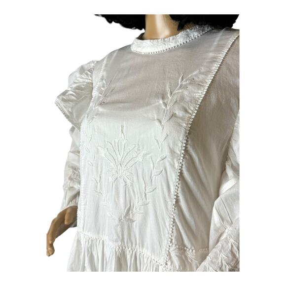 NWT Esme Embroidered Mini Peaseant Dress White Banana Republic size Large - Picture 8 of 15